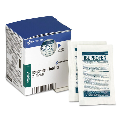 FAOFAE7014 - First Aid Only - Over the Counter Pain Relief Medication for First Aid Cabinet, 20 Count