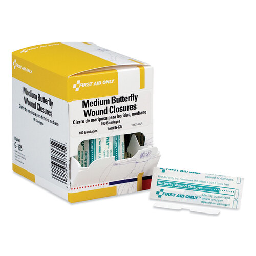 FAOG135 - First Aid Only - Butterfly Wound Closures, 0.38 x 1.75, 100/Box