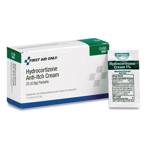 FAOG486 - First Aid Only - Hydrocortisone Anti-Itch Cream, 0.03 oz Packet, 25/Box