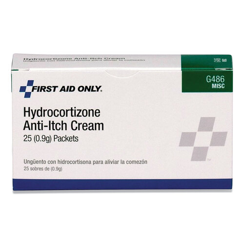 FAOG486 - First Aid Only - Hydrocortisone Anti-Itch Cream, 0.03 oz Packet, 25/Box