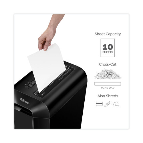 FEL4400301 - Fellowes - Powershred LX65 Cross-Cut Shredder, 10 Manual Sheet Capacity