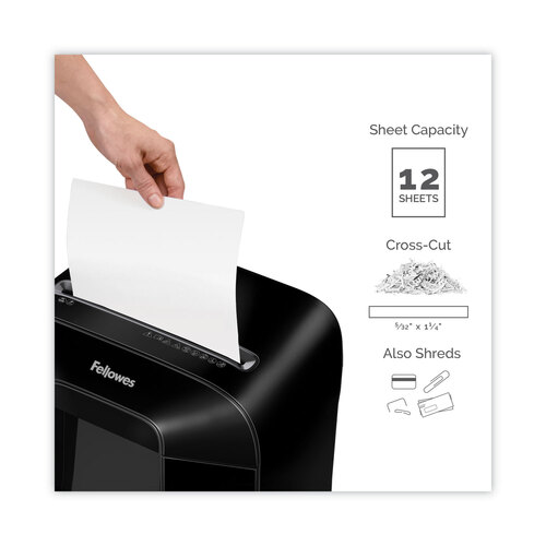 FEL4400401 - Fellowes - Powershred LX85 Cross-Cut Shredder, 12 Manual Sheet Capacity