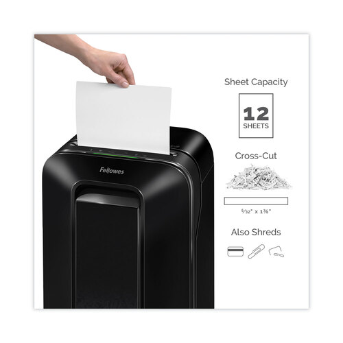 FEL5501401 - Fellowes - Powershred LX170 Cross-Cut Shredder, 12 Manual Sheet Capacity
