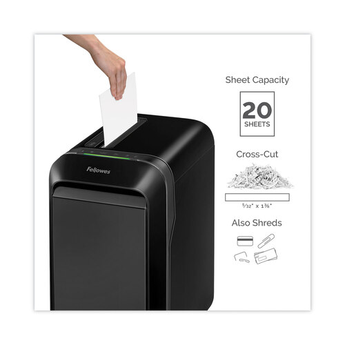 FEL5501701 - Fellowes - Powershred LX190 Cross-Cut Shredder, 20 Manual Sheet Capacity