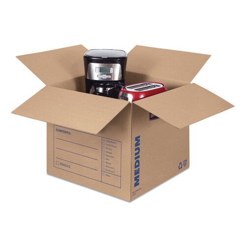 FEL7713901 - Fellowes - SmoothMove Basic Moving Boxes, Regular Slotted Container (RSC), Medium, 18&quot; x 18&quot; x 16&quot;, Brown/Blue, 20/Bundle