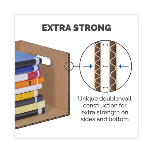 FEL7714203 - Fellowes - SmoothMove Classic Moving/Storage Boxes, Half Slotted Container (HSC), Small, 12&quot; x 15&quot; x 10&quot;, Brown/Blue, 10/Carton