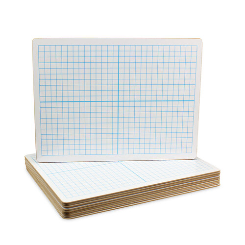 FLP11200 - Flipside Products - Graphing Two-Sided Dry Erase Board, 12 x 9, White Surface, 12/Pack