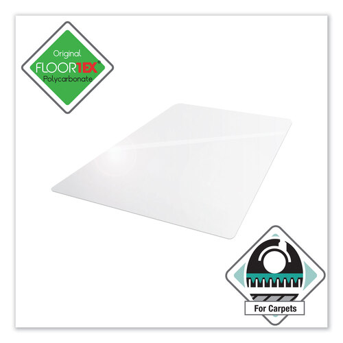 FLRER1113423ER - Floortex - Cleartex Ultimat Polycarbonate Chair Mat for Low/Medium Pile Carpet, 48 x 53, Clear