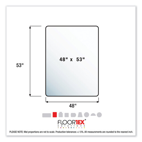 FLRER1113423ER - Floortex - Cleartex Ultimat Polycarbonate Chair Mat for Low/Medium Pile Carpet, 48 x 53, Clear