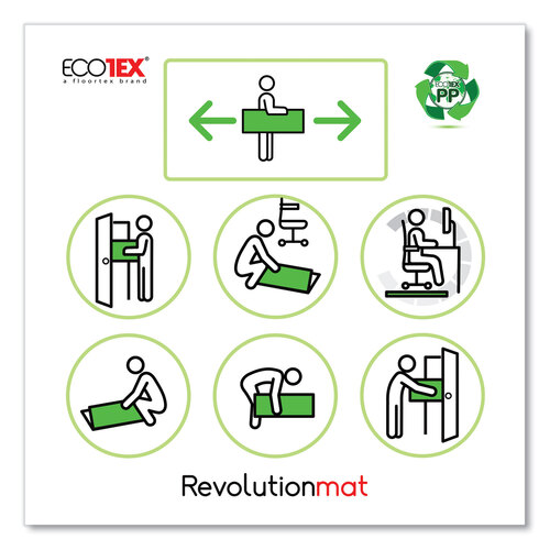 FLRNCMFLLAC0003 - Floortex - Ecotex Polypropylene Anti-Slip Foldable Chair Mat for Hard Floors, 45 x 53, Translucent