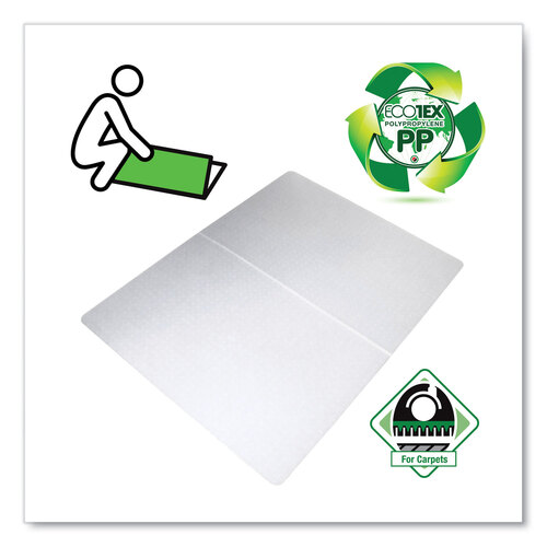 FLRNCMFLLGC0004 - Floortex - Ecotex Polypropylene Rectangular Foldable Chair Mat for Carpets, 46 x 57, Translucent