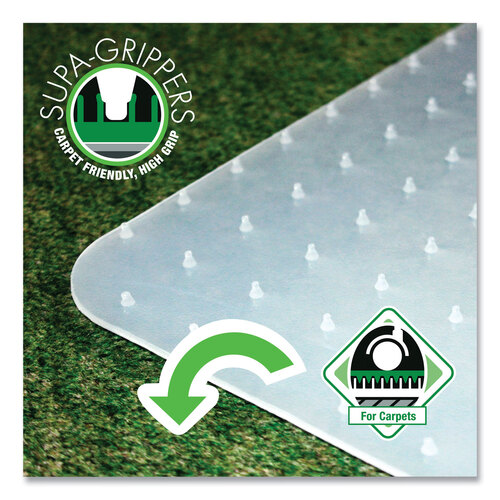 FLRNCMFLLGC0004 - Floortex - Ecotex Polypropylene Rectangular Foldable Chair Mat for Carpets, 46 x 57, Translucent