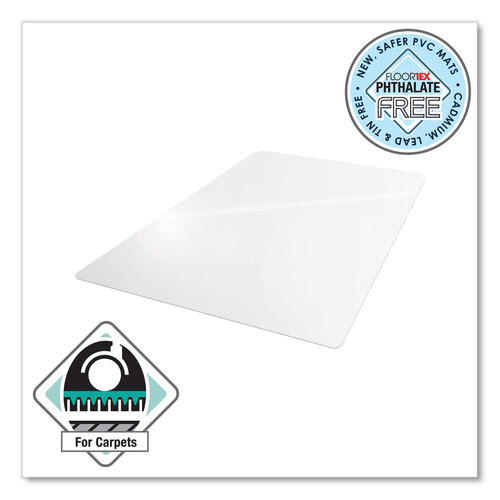 FLRPF119225EV - Floortex - Cleartex Advantagemat Phthalate Free PVC Chair Mat for Low Pile Carpet, 48 x 36, Clear