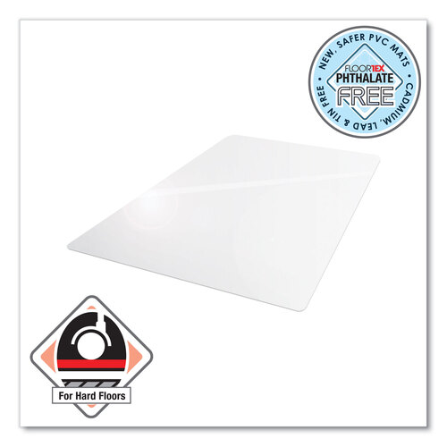 FLRPF1213425EV - Floortex - Cleartex Advantagemat Phthalate Free PVC Chair Mat for Hard Floors, 53 x 45, Clear