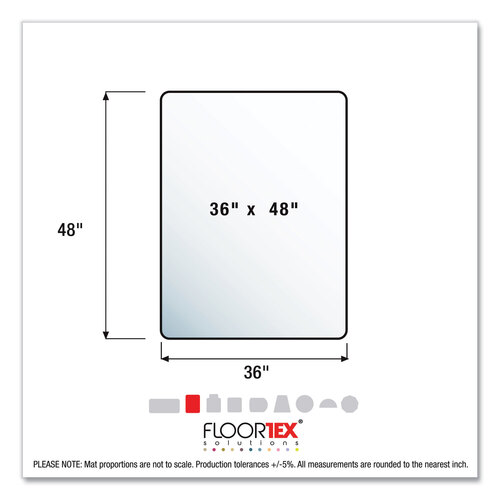 FLRPF129225EV - Floortex - Cleartex Advantagemat Phthalate Free PVC Chair Mat for Hard Floors, 48 x 36, Clear