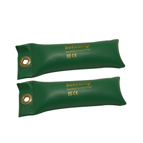 FNT10-0353-2 - Fabrication Enterprises - CanDo&reg; SoftGrip&reg; Hand Weight - 2 lb. - Green - Pair