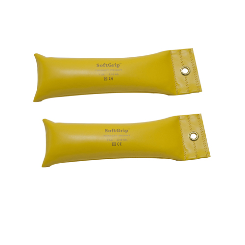 FNT10-0359-2 - Fabrication Enterprises - CanDo&reg; SoftGrip&reg; Hand Weight - 7 lb. - Yellow - Pair