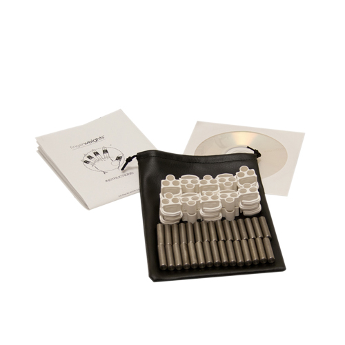 FNT10-0473 - Fabrication Enterprises - Fingerweights Finger Exerciser - 10 Adjustable Weight Set, White