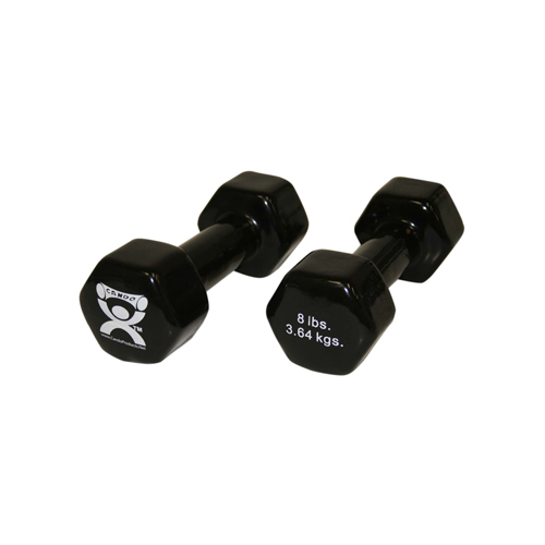 CanDo® Vinyl Coated Dumbbell Black, Pair Fabrication