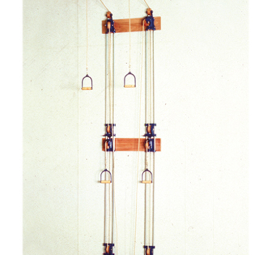 FNT10-0662 - Fabrication Enterprises - Chest Weight Pulley System - Triplex Handle (Lower, Mid, Upper) - Two Towers - 10 X 2.2 Lb Weights