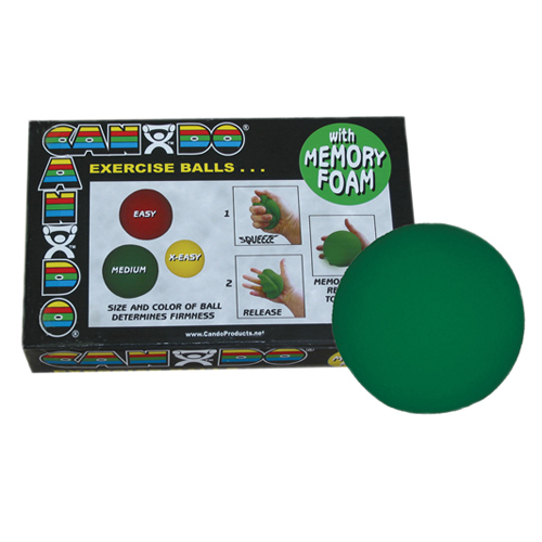 FNT10-0778-12 - Fabrication Enterprises - CanDo&reg; Memory Foam Squeeze Ball - 3.5" Diameter - Green, Medium, Dozen