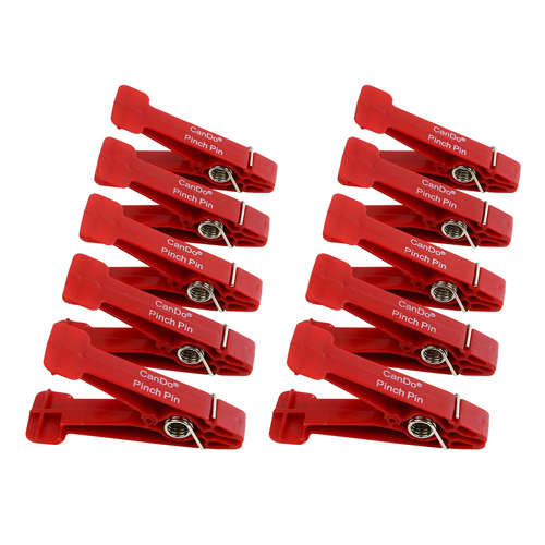 FNT10-0842-10 - Fabrication Enterprises - CanDo Graded Pinch Finger Exerciser, Replacement Pinch Pins, Set of 10, Red (Light)