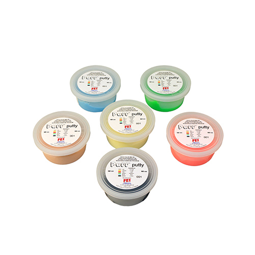 FNT10-1406 - Fabrication Enterprises - Puff LiTE&trade; Exercise Putty - 6 Piece Set - 60cc - 1 of Each