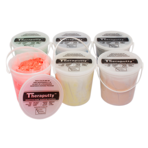 CanDo Theraputty Exercise Material - 6 oz - 6-piece set (tan-black)
