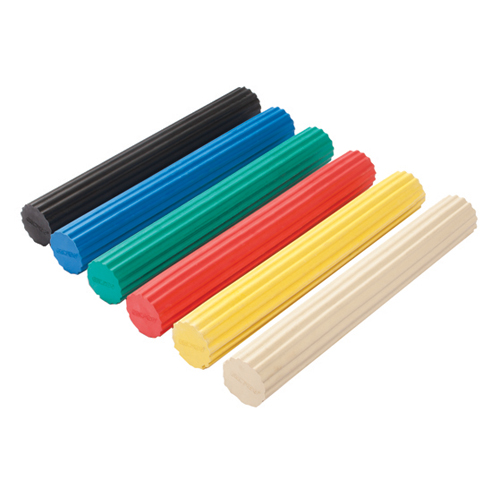 FNT10-1516 - Fabrication Enterprises - CanDo&reg; Twist-n-Bend&reg; Flexible Exercise Bar - 12" - 6-Piece Set (Tan-Black)