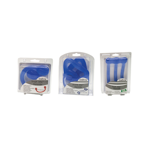 FNT10-1564 - Fabrication Enterprises - CanDo&reg; Jelly&trade; Expander Single, Double and Triple Exerciser Kit - Blue - Heavy