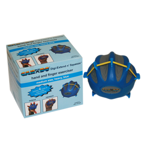 FNT10-2293 - Fabrication Enterprises - CanDo&reg; Digi-Extend N' Squeeze&reg; Hand Exerciser - Large - Blue, Heavy