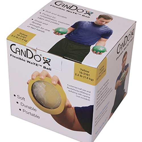 FNT10-3161 - Fabrication Enterprises - CanDo&reg; WaTE&trade; Ball - Hand-Held Size - Yellow - 5" Diameter - 2.2 lb