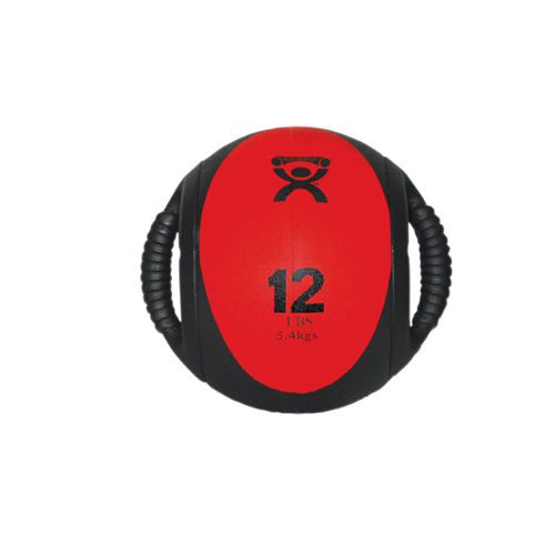 FNT10-3181 - Fabrication Enterprises - CanDo&reg; Dual-Handle Medicine Ball - 9" Diameter - Red - 12 lb
