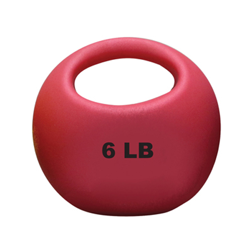FNT10-3292 - Fabrication Enterprises - CanDo&reg; One Handle Medicine Ball - 6 lb. - Red