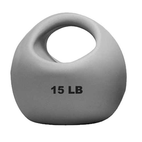 FNT10-3297 - Fabrication Enterprises - CanDo&reg; One Handle Medicine Ball - 15 lb. - Silver