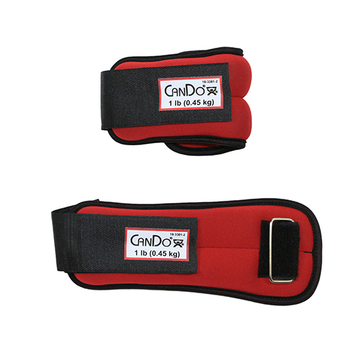 FNT10-3381-2 - Fabrication Enterprises - CanDo&reg; Weight Straps - 2 lb. Set (2 Each: 1 lb. Weight) - Red