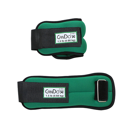 FNT10-3382-2 - Fabrication Enterprises - CanDo&reg; Weight Straps - 3 lb. Set (2 Each: 1-1/2 lb. Weight) - Green