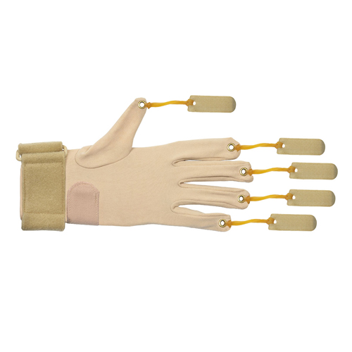 FNT10-4005L - Fabrication Enterprises - CanDo Deluxe with Thumb Finger Flexion Glove, L/XL Left