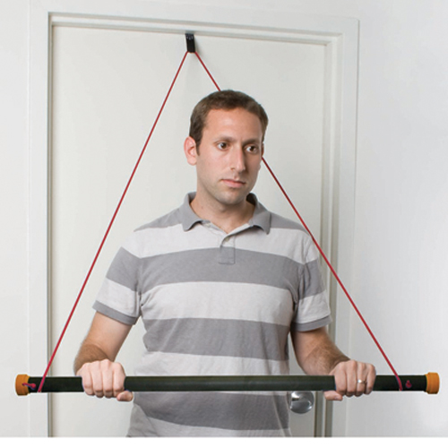 FNT10-5060 - Fabrication Enterprises - CanDo&reg; Over Door Exercise Bar and Tubing, Yellow - x-Light