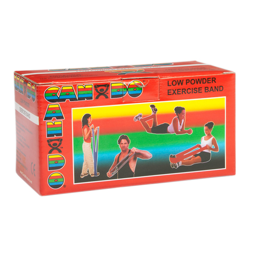 FNT10-5212 - Fabrication Enterprises - CanDo&reg; Low Powder Exercise Band - 6 Yard Roll - Red - Light