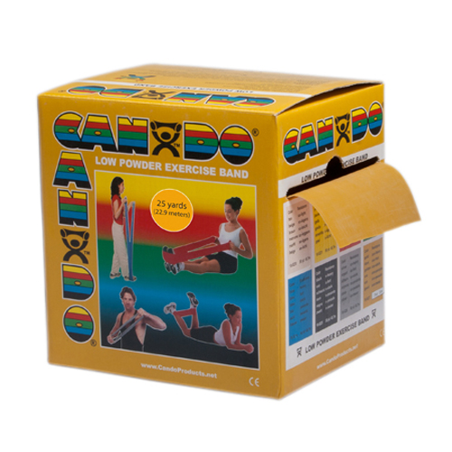 CanDo Low Powder Exercise Tubing - 25' roll - Gold - xxx-heavy