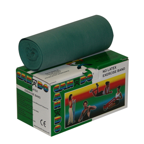 FNT10-5613 - Fabrication Enterprises - CanDo&reg; Latex Free Exercise Band - 6 Yard Roll - Green - Medium