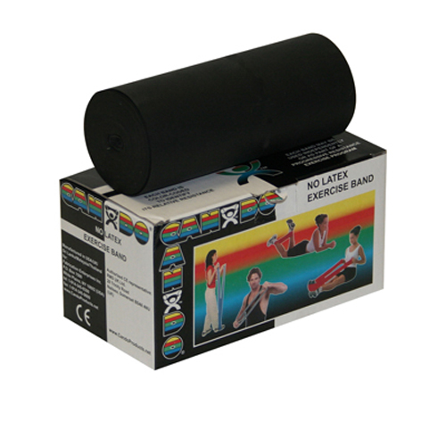 FNT10-5615 - Fabrication Enterprises - CanDo&reg; Latex Free Exercise Band - 6 Yard Roll - Black - x-Heavy
