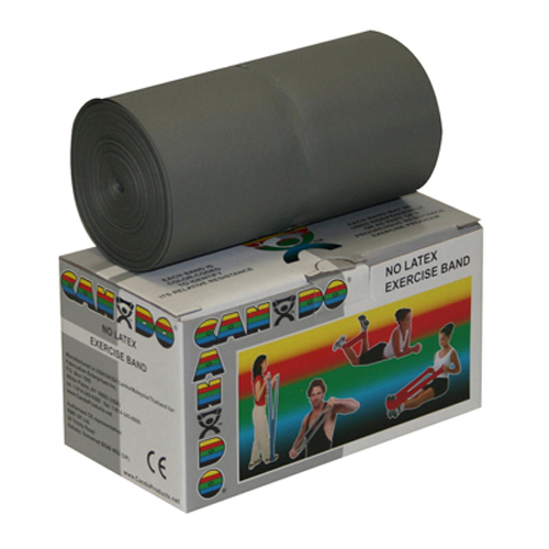 FNT10-5616 - Fabrication Enterprises - CanDo&reg; Latex Free Exercise Band - 6 Yard Roll - Silver - xx-Heavy