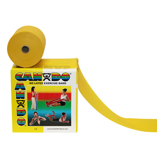 FNT10-5621 - Fabrication Enterprises - CanDo&reg; Latex Free Exercise Band - 50 Yard Roll - Yellow - x-Light