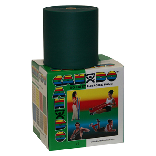 FNT10-5623 - Fabrication Enterprises - CanDo&reg; Latex Free Exercise Band - 50 Yard Roll - Green - Medium