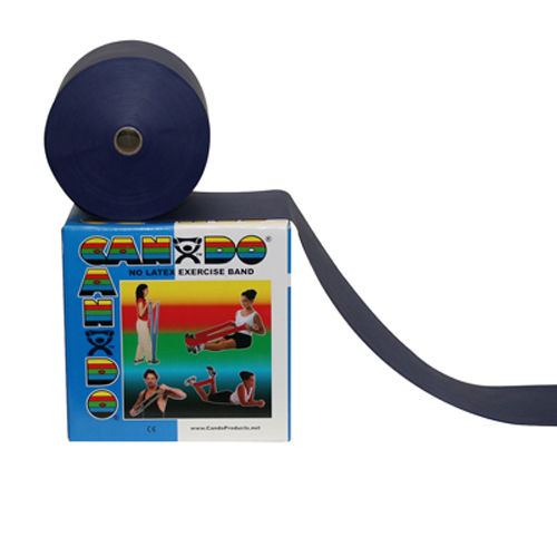 FNT10-5624 - Fabrication Enterprises - CanDo&reg; Latex Free Exercise Band - 50 Yard Roll - Blue - Heavy