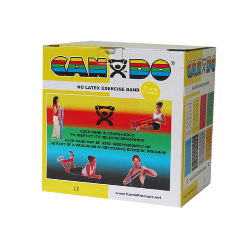 FNT10-5631 - Fabrication Enterprises - CanDo&reg; Latex Free Exercise Band - 25 Yard Roll - Yellow - x-Light