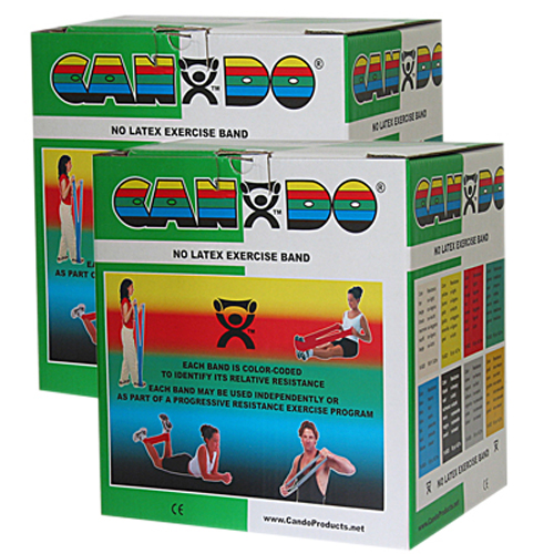 FNT10-5653 - Fabrication Enterprises - CanDo&reg; Latex Free Exercise Band - 100 Yard (2 x 50 Yard Rolls) - Green-Medium
