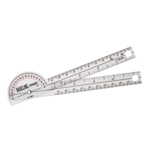 Baseline Plastic Goniometer - Pocket Style - 180 Degree Head - 6 inch Arms